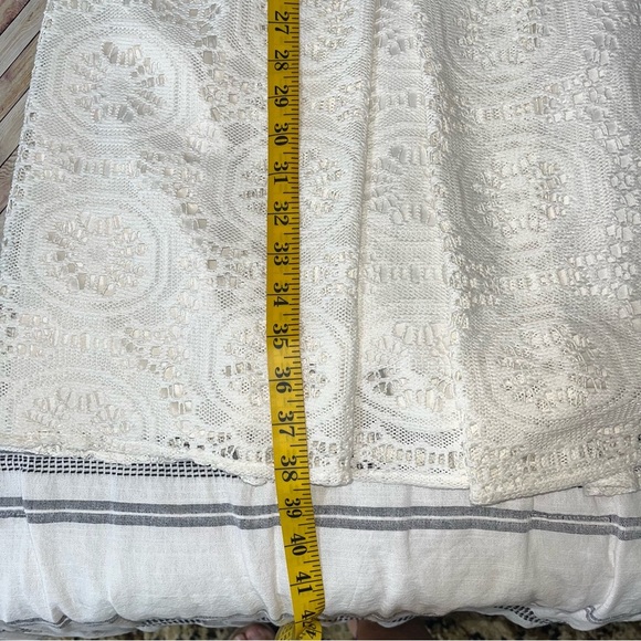 ADRIANNA PAPELL Ivory Sz 6 Crochet Lace A Line Sleeveless Knee‎ Length Dress - Picture 9 of 11